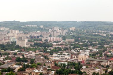 Eski küçük şehir Lviv görünümünü