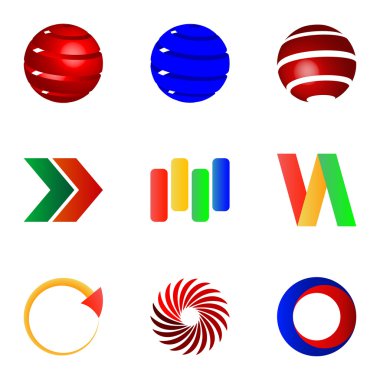 İş soyut renkli logo ikonları/simgeleri