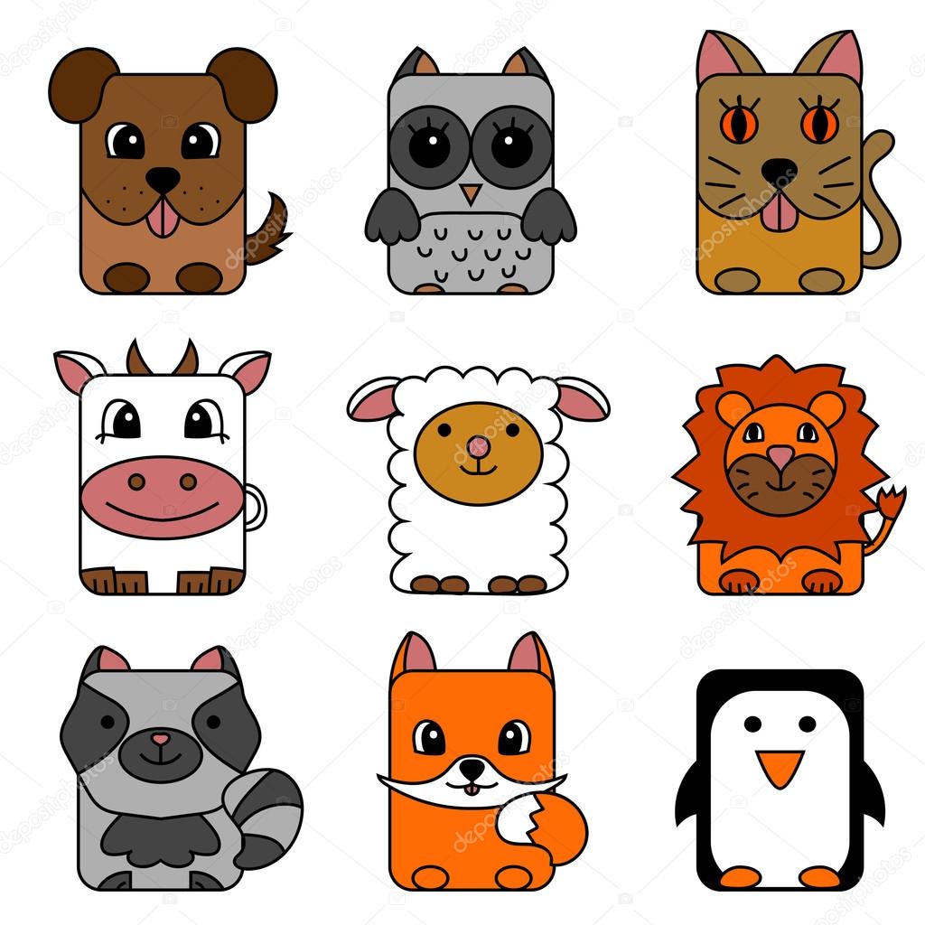 Cute cartoon circle animals collection Stock Vector Image by ©Lusiola #83528398 Cute cartoon circle animals collection Stock Vector Image by ©Lusiola #83528398