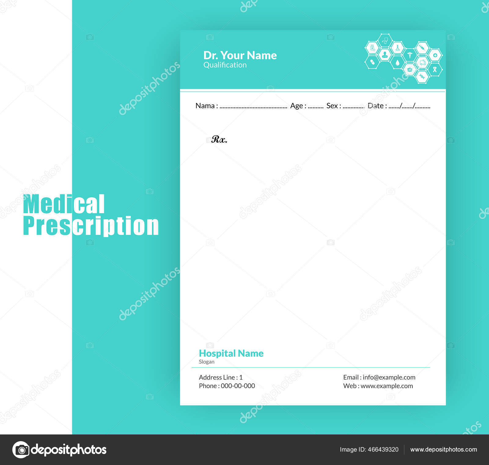 Vektorgrafiken Medical billing Vektorbilder Medical billing Intended For Doctors Prescription Template Word