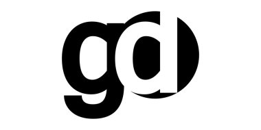 Monogram negatif alan harf Logo gd, g d