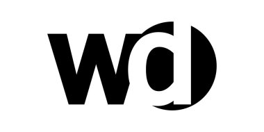 Monogram negatif alan harf Logo wd, w d
