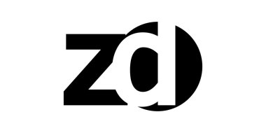 Negatif alan harf Logo zd, z d monogram