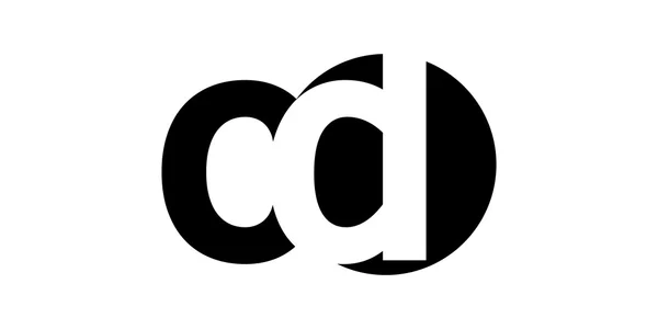 Monograma negativo carta espaço Logo cd, c d —  Vetores de Stock