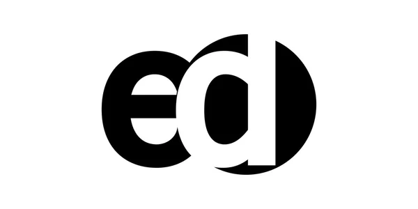 Monogram negatif alan harf Logo ed, e d — Stok Vektör