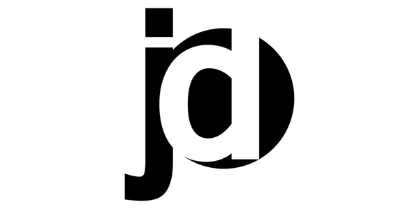 Monogram negativní prostor dopis Logo jd, j d — Stockový vektor