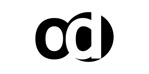 Monogram negatív tér levél logó od, o d — Stock Vector