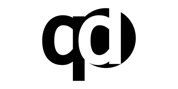 Monogram negativa utrymme brev logotyp qd, q d — Stock vektor