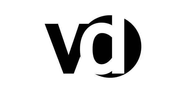 モノグラム否定的なスペース文字ロゴ vd、v d — ストックベクタ