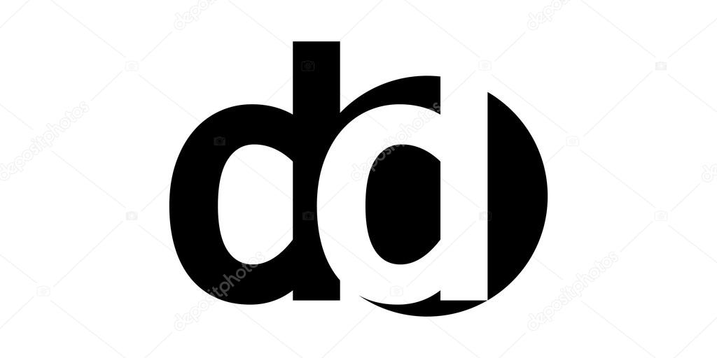 Monogram negative Space Letter Logo dd , d d