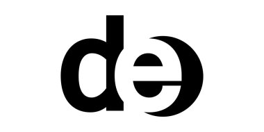 Monogram negatif alan harf Logo de, d e