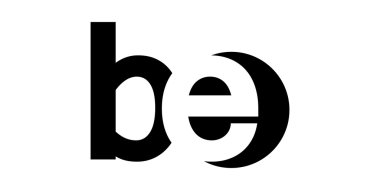 Monogram negatif alan harf Logo olmak, b e