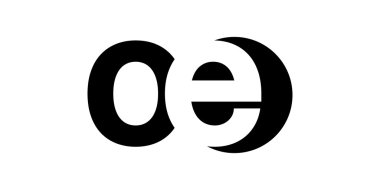 Monogram negatif alan harf Logo oe, Ey e