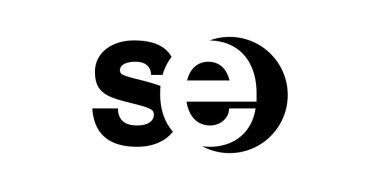 Monogram negatif alan harf Logo se, s e