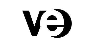 Monogram negatif alan harf Logo ve, v e