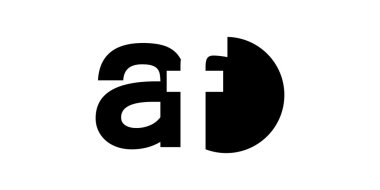 Monogram negatif alan harf Logo af, bir f