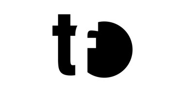 Monogram negatif alan harf Logo tf, t f