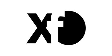 Monogram negatif alan harf Logo xf, f x