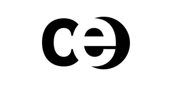 Monogram negatif alan harf Logo ce, c e — Stok Vektör