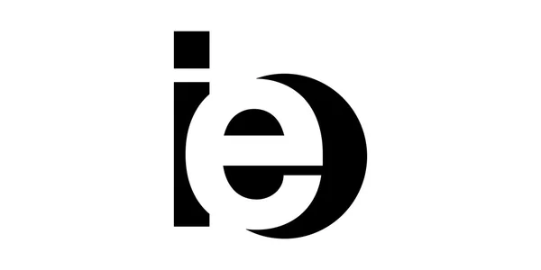 Monogram negative Space Letter Logo ie , i e — Stock Vector