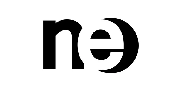 Monogram negativa utrymme brev logotyp ne, n e — Stock vektor