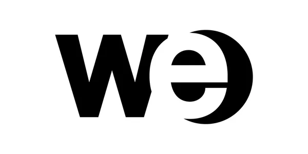 Μονόγραμμα αρνητικό χώρο επιστολή λογότυπο Εμείς, w e — Διανυσματικό Αρχείο