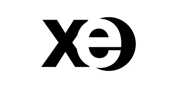 Monogram negatif alan harf Logo xe, e x — Stok Vektör