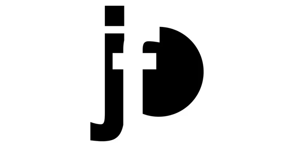 Monogram negativní prostor dopis Logo jf, j f — Stockový vektor