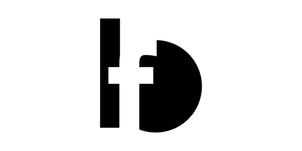 Monogram negativa utrymme brev logotyp lf, l f — Stock vektor