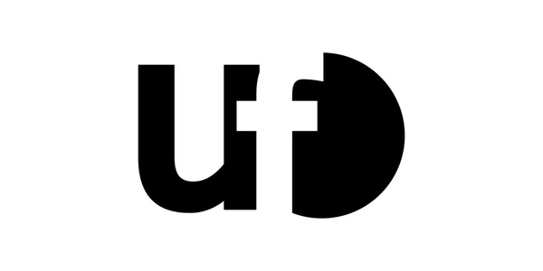 Monogramma negativo Space Letter Logo uf, u f — Vettoriale Stock