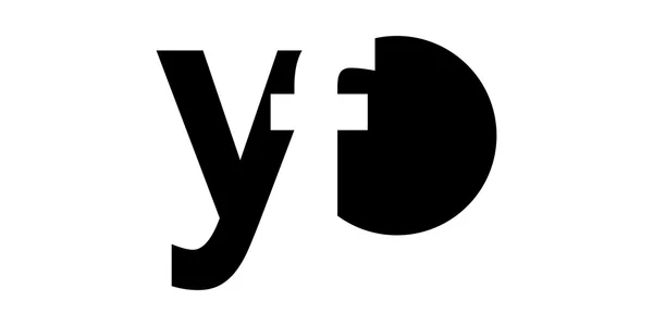 Monogram negativní prostor dopis Logo yf, y f — Stockový vektor