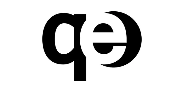Monograma negativo Espacio Letra Logo qe, q e Ilustración De Stock