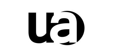 Monogram negatif Uzay Harfi Logo ua , u a