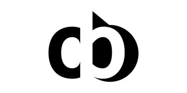Monogram negative Space Letter Logo cb , c b clipart