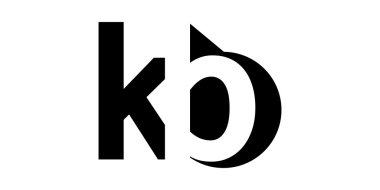 Monogram negatif Boşluk Harfi Logo kb , k b
