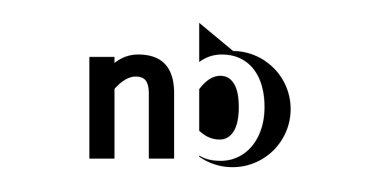 Monogram negatif Boşluk Harfi Logo nb , n b