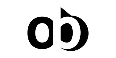 Monogram negatif Boşluk Harf Logo ob , o b