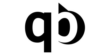 Monogram negatif Boşluk Harfi Logo qb , q b