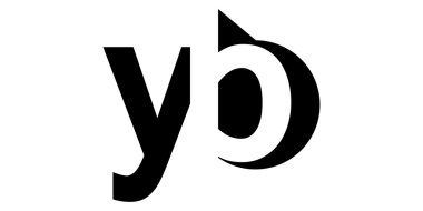 Monogram negatif Boşluk Harfi Logo yb , y b