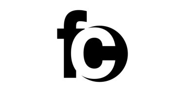 Monogram negatif Boşluk Harf Logo fc , f c