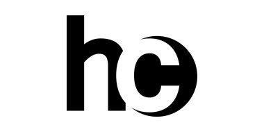Monogram negatif Boşluk Harfi Logo hc , h c