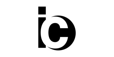 Monogram negatif Boşluk Harf Logo ic , i c