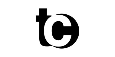Monogram negative Space Letter Logo tc , t c clipart