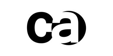 Monogram negatif Boşluk Mektubu Logo ca , c a