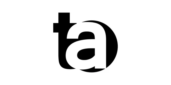 Monogram negative Space Letter Logo ta, t a — стоковый вектор