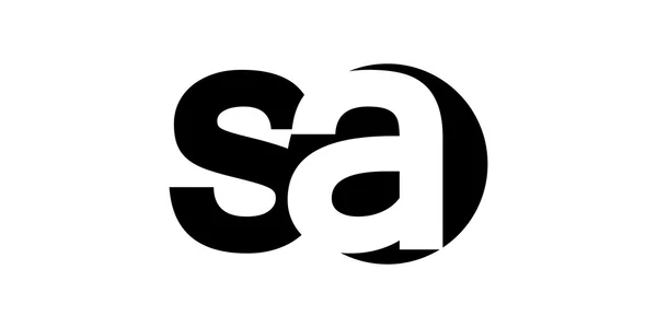 Monogram negative Space Letter Logo sa, s a — стоковый вектор