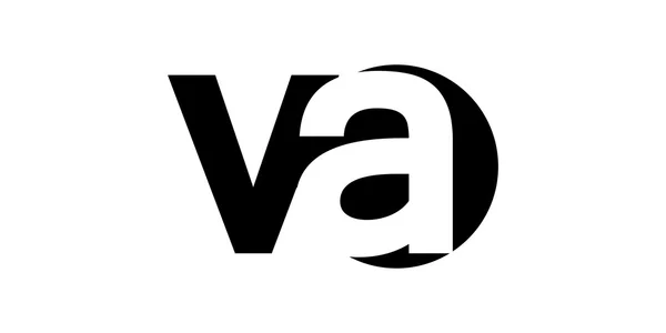 Monogramma negativo Space Letter Logo va, v a — Vettoriale Stock