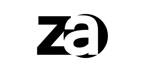 Monogram negative Space Letter Logo za , z a — Stock Vector