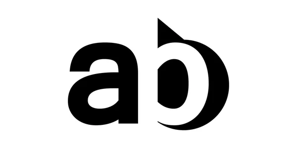Монограма негативної просторової літери логотип ab, b — стоковий вектор