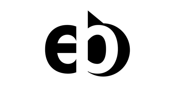 Monograma negativo Carta Espacial Logo eb, e b — Vetor de Stock